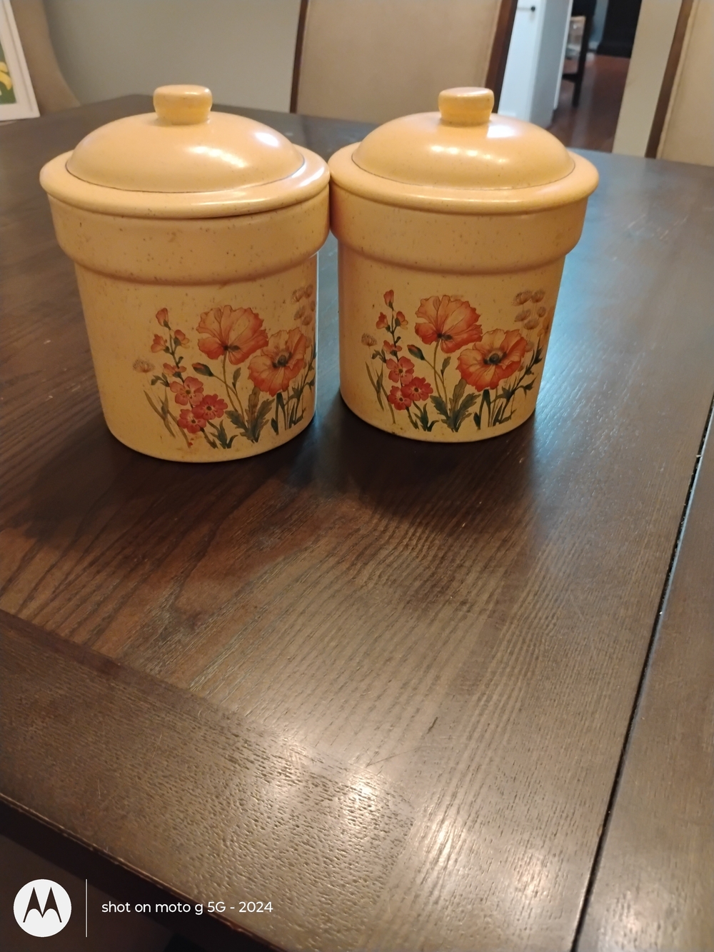 Vintage Treasure Craft Wildfire Ceramic Canister Set - Cream Yellow